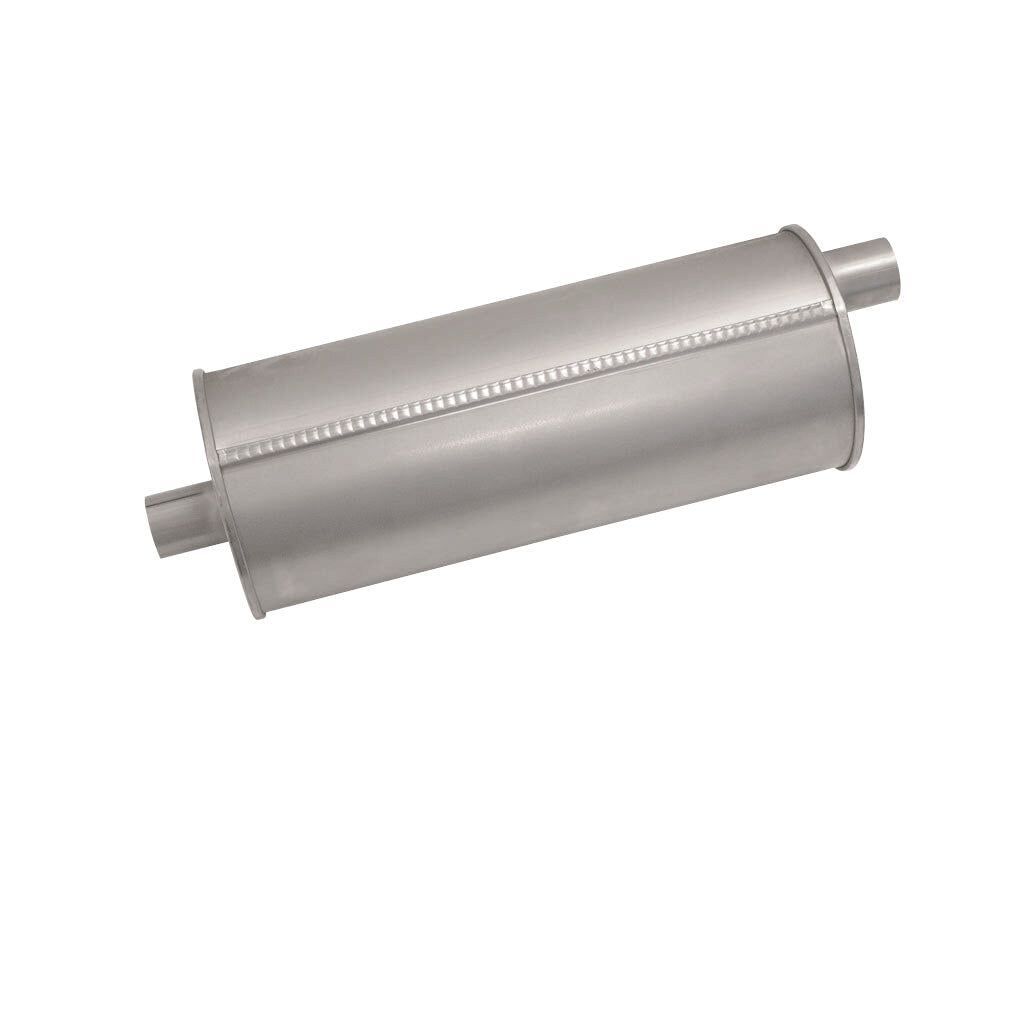 MSA Universal Muffler - 1.75" Inch 7" Round X 18" Long TripleFlow RH Offset/Offset