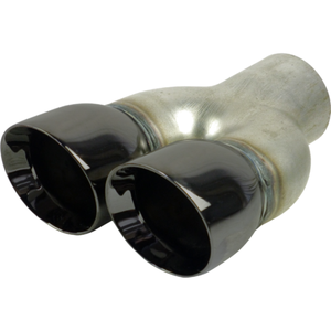 Exhaust Tip - 2 1/4" Inch (In) 3" Inch (Out) (Black Chrome - Y Piece)