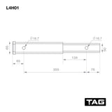 TAG - Hitch Extender - Length 356mm, 50mm Square Hitch