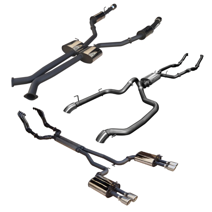 Manta - Ford Falcon AU 5.0L V8 Sedan LIVE AXLE (1998-2002) - Full System - 1 3/4" Extractors + Cats with 3" Stainless Single Cat Back - Muffler/Tailpipe