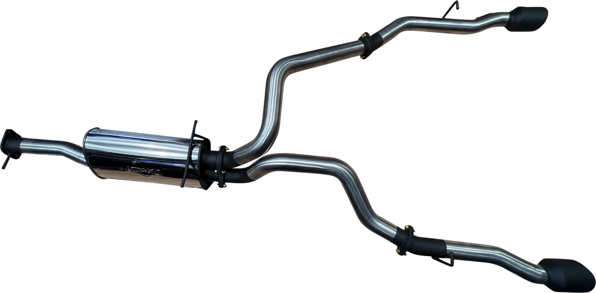 Manta - RAM DT 1500 5.7L V8 3in Single into Twin, Factory Cat Back Exhaust, with 5in Black tips