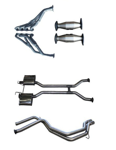 Manta - Ford Falcon AU V8 Sedan IRS (1998-2002) - Full System - 1 3/4" Extractors + Cats with 2.5" Stainless Dual Cat Back - Muffler/Tailpipe