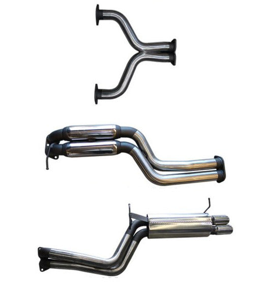 Manta - Ford Falcon BA, BF V8 Sedan & FPV GT, GT-P. 5.4L BOSS Sedan 4V (2002-2008) - Cat Back - 2.5" Stainless Dual Exhaust - Hotdog/Muffler