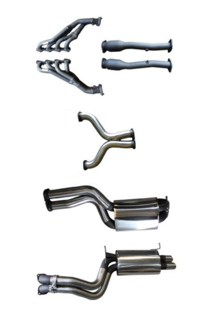 Manta - Ford Falcon BA BF V8 Sedan & FPV GT, GT-P, 5.4L BOSS Sedan 4V (2002-2008) - Full System - 1 3/4" Extractors + Cats with 3" Stainless Dual Cat Back -  Muffler/Muffler