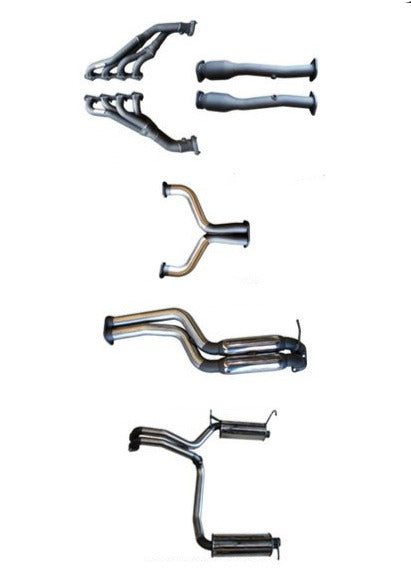 Manta - Ford Falcon BF BOSS 5.4L GT, GT-P V8 Sedan (2005-2008) - Full System - 1 3/4" Extractors + Cats with 2.5" Stainless Dual Cat Back - Dual Exit - Hotdog/Muffler