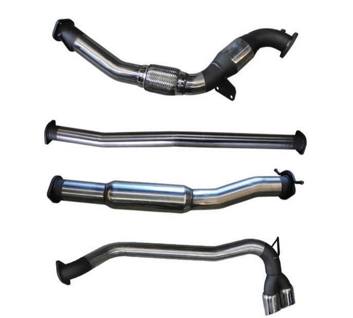 Manta - Ford Ranger Ute PX 3.2L CRD (2011 - 2015) without DPF includes non DPF PX MkII - Full System - 3" Stainless Exhaust - with Cat & Hotdog - Twin Tip Side Exit