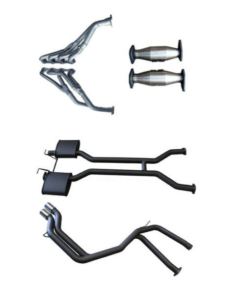 Manta - Ford Falcon AU V8 Sedan IRS (1998-2002) - Full System - 1 3/4" Extractors + Cats with 2.5" Dual Cat Back - Muffler/Tailpipe