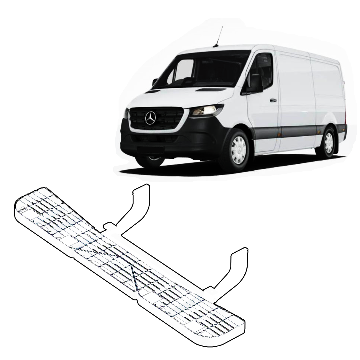 TAG - Mercedes-Benz Sprinter Van 907, VS30 Wide Chassis (2019 - on) Galvanised Step & Sensor Brackets