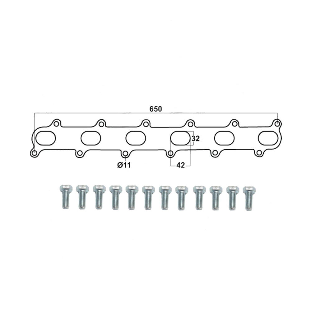 Ford Falcon BA BF FG 6Cyl XR6 Extractor Gasket And 12 X Extractor Bolts Set